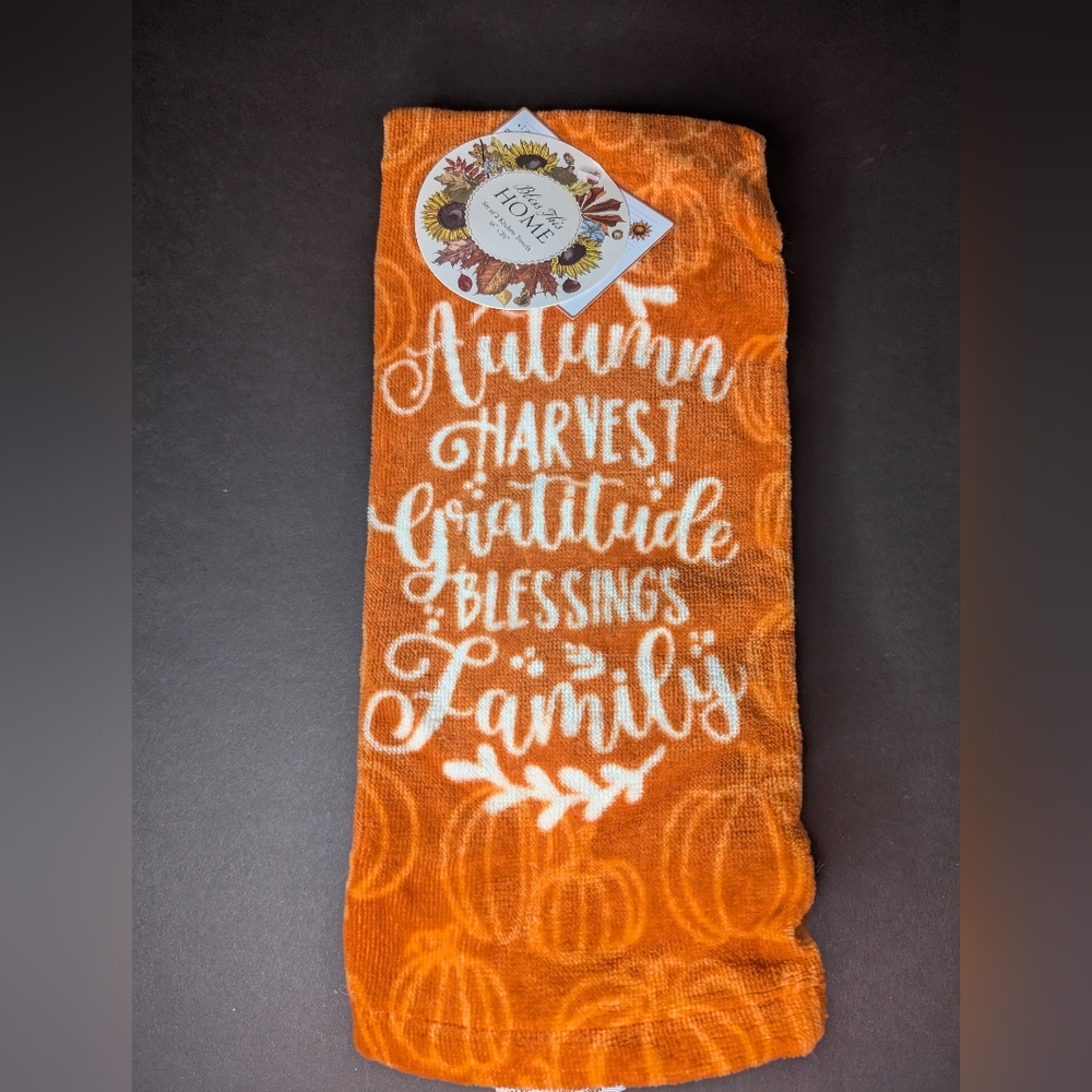 Orange Autumn Themed Kitchen Towel